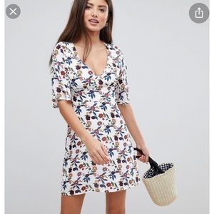 Fashion Union Mini Dress with Frill Sleeves